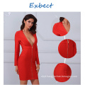 Long Sleeve Dress Red Dress Sexy Bandage Dress